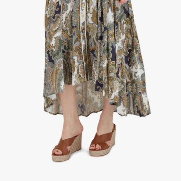 Jimmy Choo Dovina Wedge Sandals Womens 39 Brown Leather Open Toe Criss Cross - Picture 3 of 13